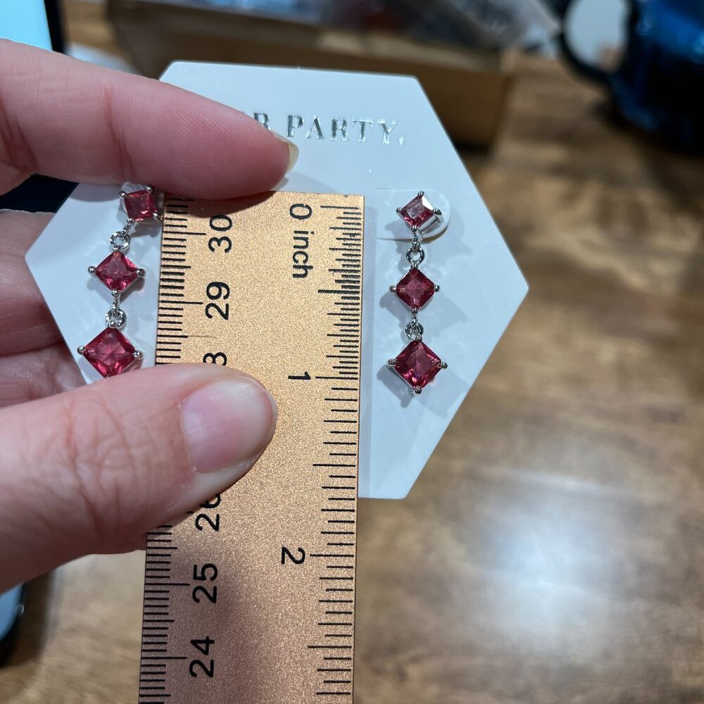 Bomb Party Lab Created Ruby Earrings - Picture 3 of 3